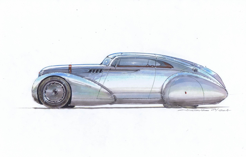 Illustration for article titled Icon Wants To Use A Tesla To Create This Gorgeous, One-Off Streamliner